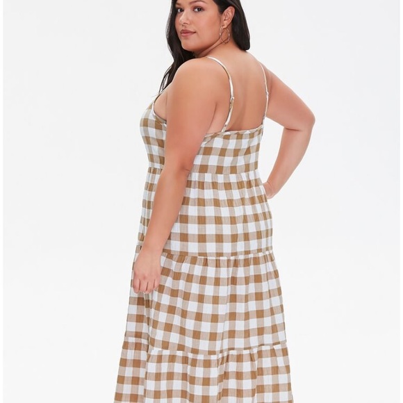 Plaid cami midi plus size dress - Picture 3 of 7